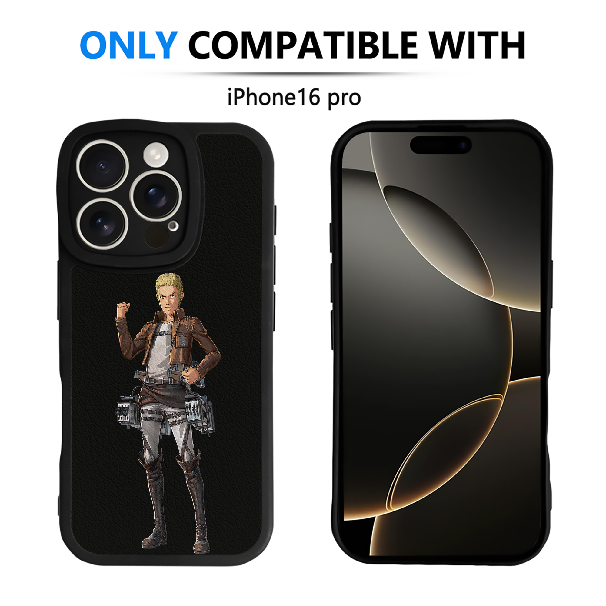 （画像用） 進撃の巨人 ライナー・ブラウン Attack on Titan Reiner Braun 【iPhone 16シリーズ対応】シリコンスマホケース（レザー調） 材質：シリコン